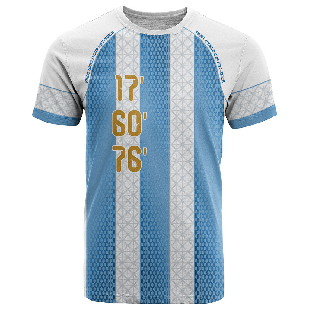 Argentina Hattrick WC26 Custom T Shirt Triple Strike Football Albiceleste Fan