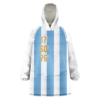 Argentina Hattrick WC26 Custom Wearable Blanket Hoodie Triple Strike Football Albiceleste Fan