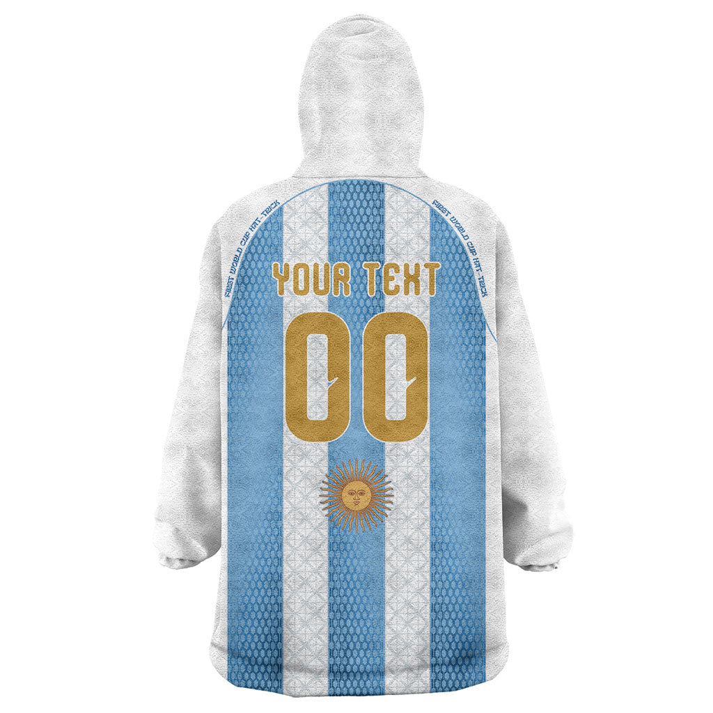 Argentina Hattrick WC26 Custom Wearable Blanket Hoodie Triple Strike Football Albiceleste Fan