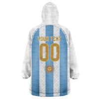 Argentina Hattrick WC26 Custom Wearable Blanket Hoodie Triple Strike Football Albiceleste Fan