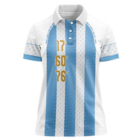 Argentina Hattrick WC26 Custom Women Polo Shirt Triple Strike Football Albiceleste Fan