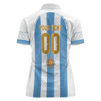 Argentina Hattrick WC26 Custom Women Polo Shirt Triple Strike Football Albiceleste Fan