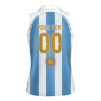 Argentina Hattrick WC26 Custom Women Sleeveless Polo Shirt Triple Strike Football Albiceleste Fan