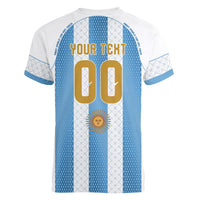 Argentina Hattrick WC26 Custom Women V-Neck T-Shirt Triple Strike Football Albiceleste Fan