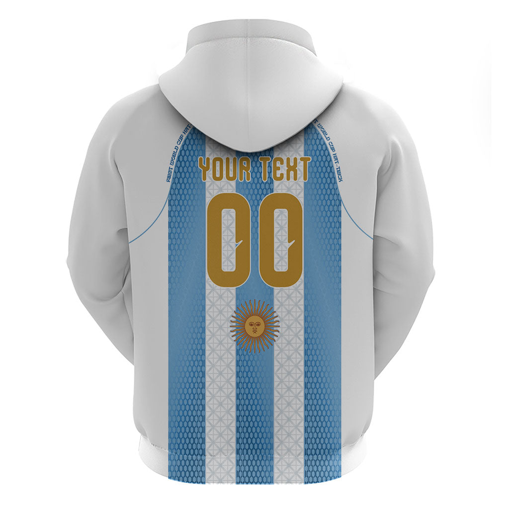 Argentina Hattrick WC26 Custom Zip Hoodie Triple Strike Football Albiceleste Fan