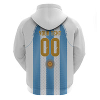 Argentina Hattrick WC26 Custom Zip Hoodie Triple Strike Football Albiceleste Fan