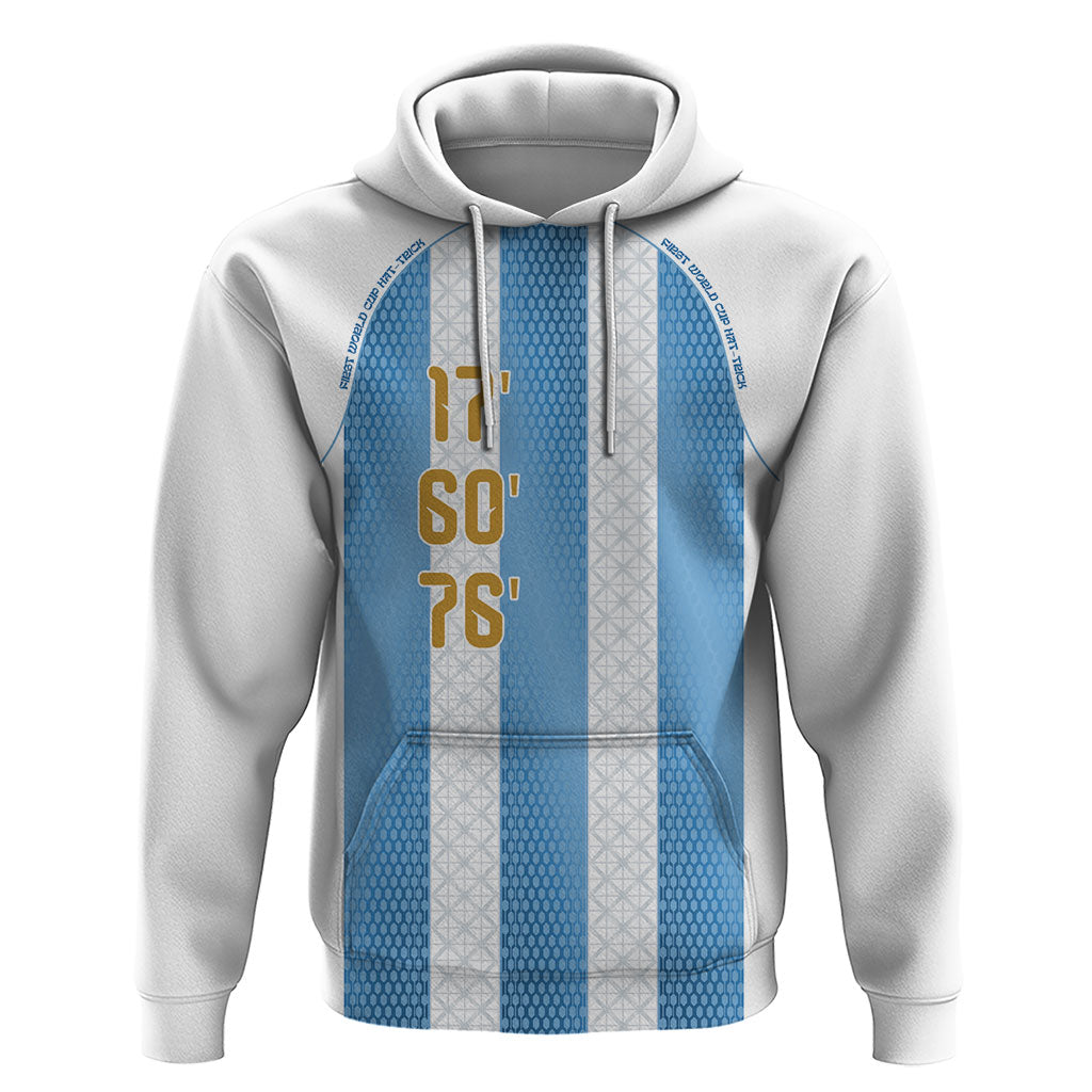 Argentina Hattrick WC26 Custom Zip Hoodie Triple Strike Football Albiceleste Fan