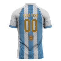 Argentina Hattrick WC26 Custom Zipper Polo Shirt Triple Strike Football Albiceleste Fan