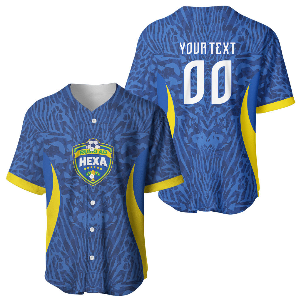 Vai Dar Brasil Custom Baseball Jersey Brasil Rumo ao Hexa Football Supporter