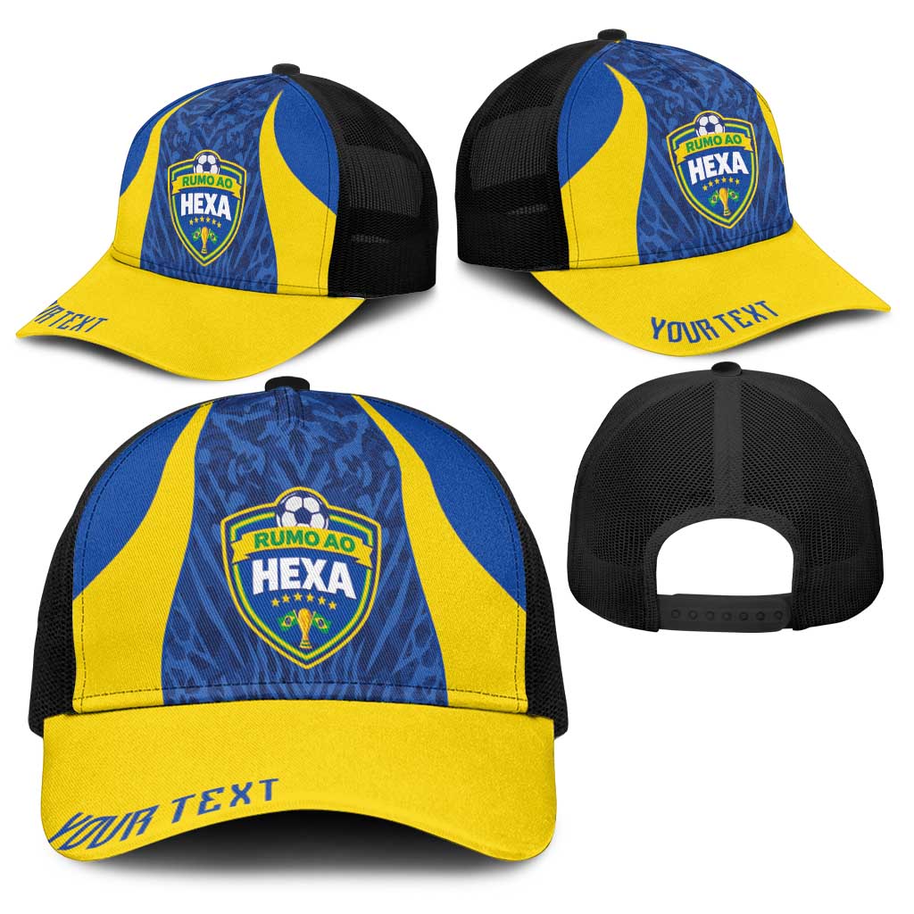 Vai Dar Brasil Personalized Baseball Net Cap Brasil Rumo ao Hexa Football Supporter