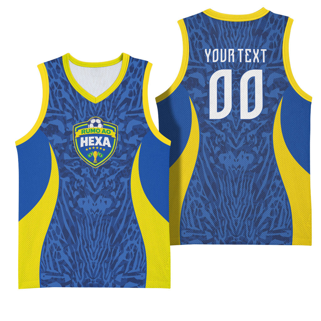 Vai Dar Brasil Custom Basketball Jersey Brasil Rumo ao Hexa Football Supporter