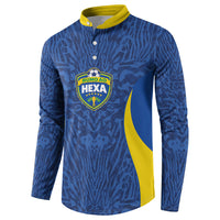 Vai Dar Brasil Custom Button Sweatshirt Brasil Rumo ao Hexa Football Supporter