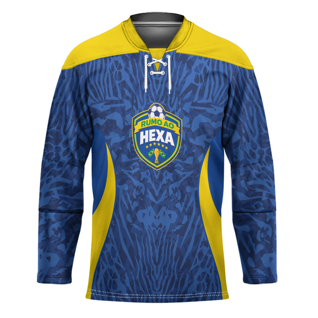 Vai Dar Brasil Custom Hockey Jersey Brasil Rumo ao Hexa Football Supporter