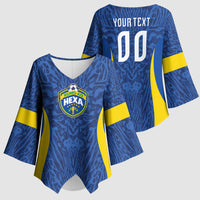 Vai Dar Brasil Custom Kimono Sleeve Blouse Brasil Rumo ao Hexa Football Supporter