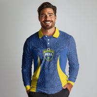 Vai Dar Brasil Custom Long Sleeve Polo Shirt Brasil Rumo ao Hexa Football Supporter