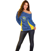 Vai Dar Brasil Custom Off Shoulder Sweater Brasil Rumo ao Hexa Football Supporter