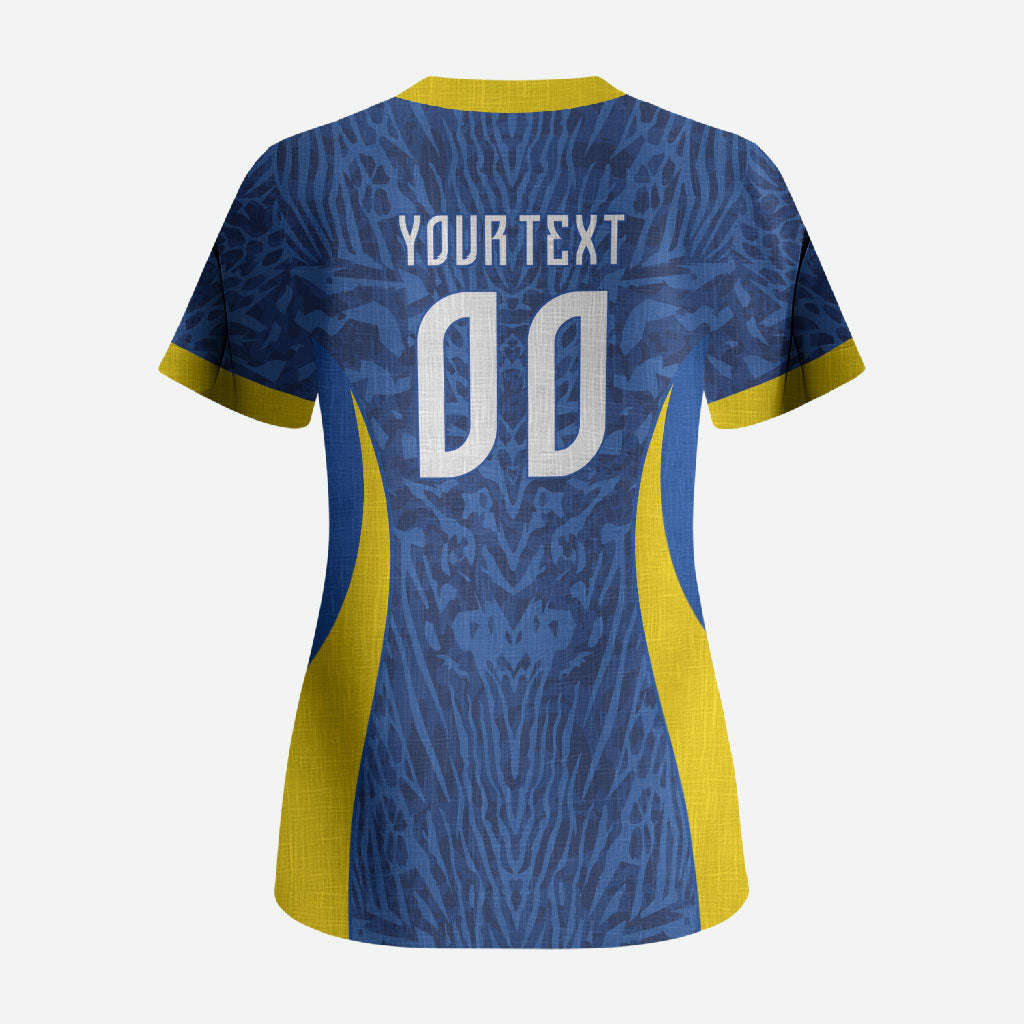 Vai Dar Brasil Custom Scrub Top Brasil Rumo ao Hexa Football Supporter
