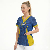 Vai Dar Brasil Custom Scrub Top Brasil Rumo ao Hexa Football Supporter