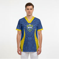 Vai Dar Brasil Custom Scrub Top Brasil Rumo ao Hexa Football Supporter