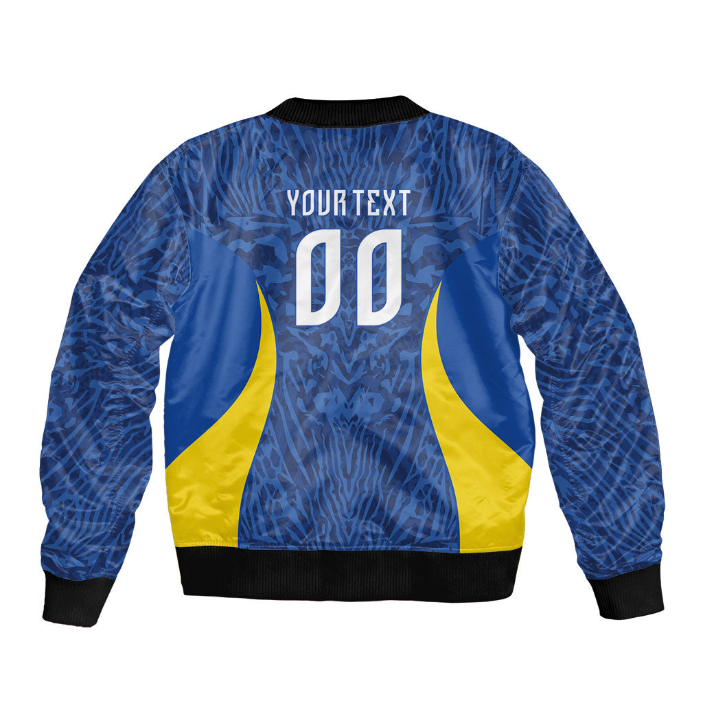 Vai Dar Brasil Custom Sleeve Zip Bomber Jacket Brasil Rumo ao Hexa Football Supporter