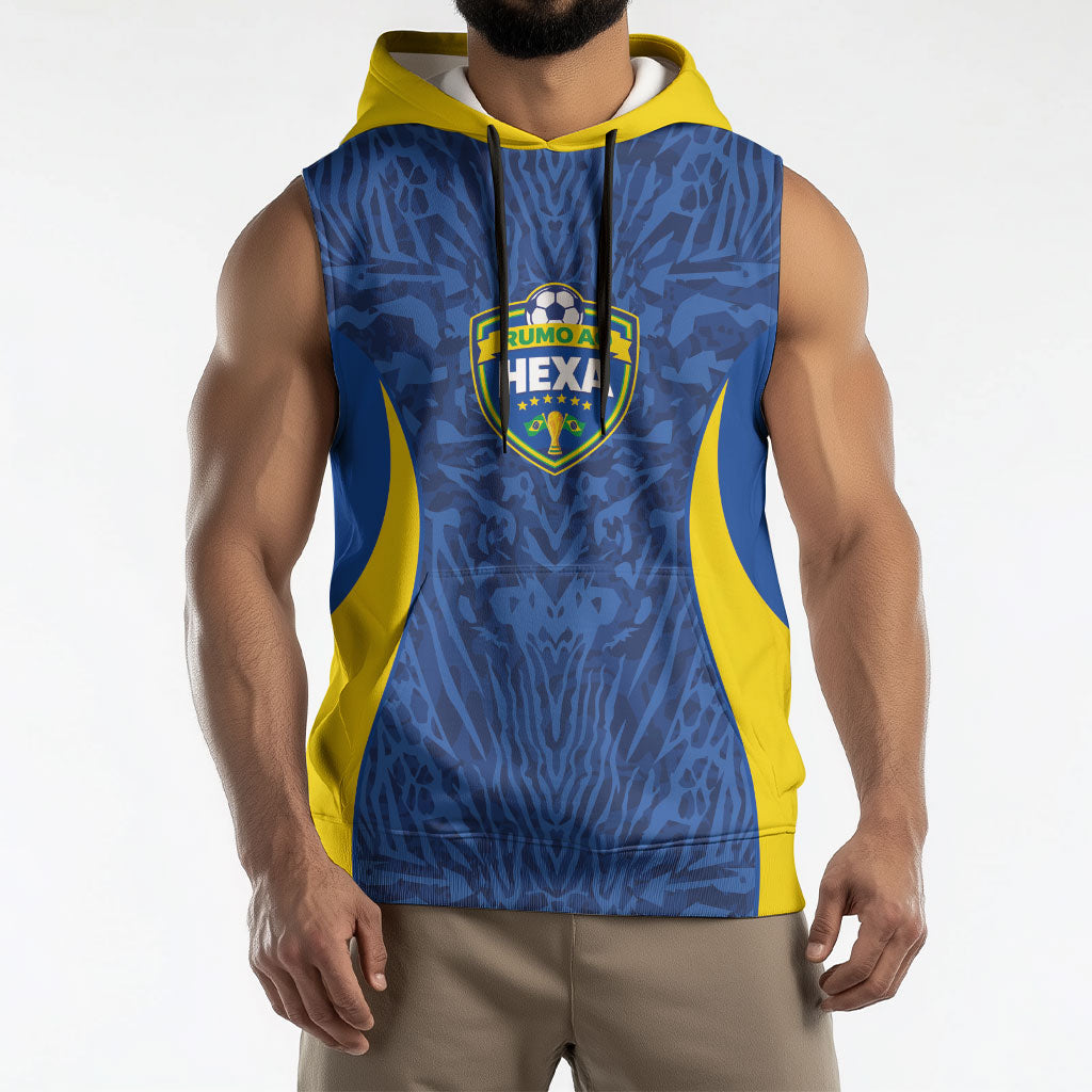 Vai Dar Brasil Custom Sleeveless Hoodie Brasil Rumo ao Hexa Football Supporter