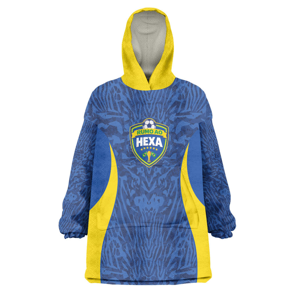 Vai Dar Brasil Custom Wearable Blanket Hoodie Brasil Rumo ao Hexa Football Supporter