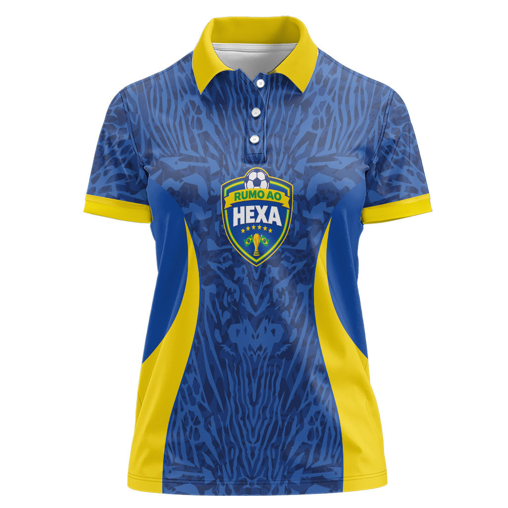 Vai Dar Brasil Custom Women Polo Shirt Brasil Rumo ao Hexa Football Supporter