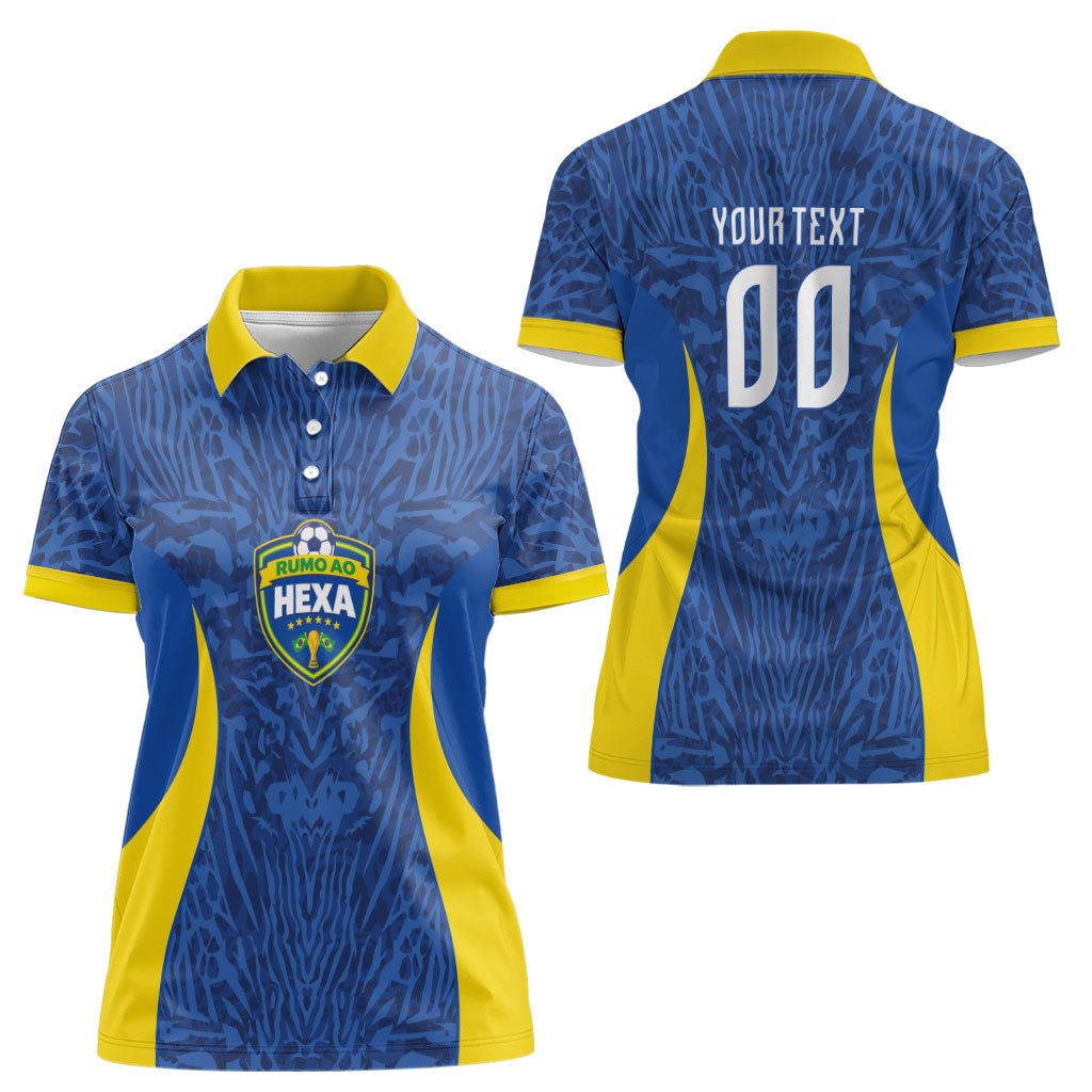 Vai Dar Brasil Custom Women Polo Shirt Brasil Rumo ao Hexa Football Supporter