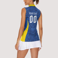 Vai Dar Brasil Custom Women Sleeveless Polo Shirt Brasil Rumo ao Hexa Football Supporter