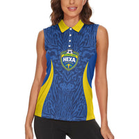 Vai Dar Brasil Custom Women Sleeveless Polo Shirt Brasil Rumo ao Hexa Football Supporter