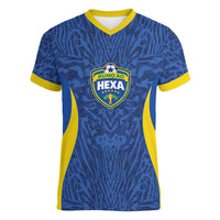 Vai Dar Brasil Custom Women V-Neck T-Shirt Brasil Rumo ao Hexa Football Supporter