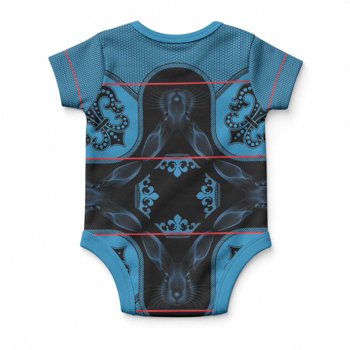 Bafokeng Rabbit Crown Palesa ea kharanium Baby Onesie Blue Seanamarena Basotho Blanket Inspired