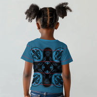 Bafokeng Rabbit Crown Palesa ea kharanium Kid T shirt Blue Seanamarena Basotho Blanket Inspired