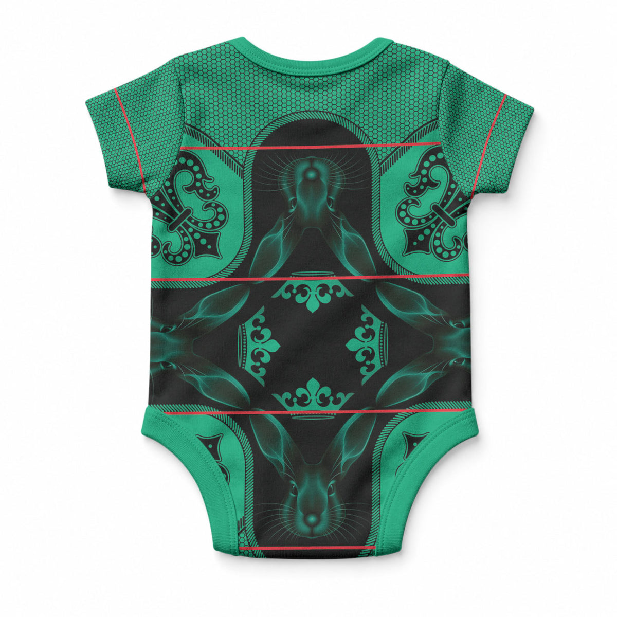 Bafokeng Rabbit Crown Palesa ea kharanium Baby Onesie Green Seanamarena Basotho Blanket Inspired