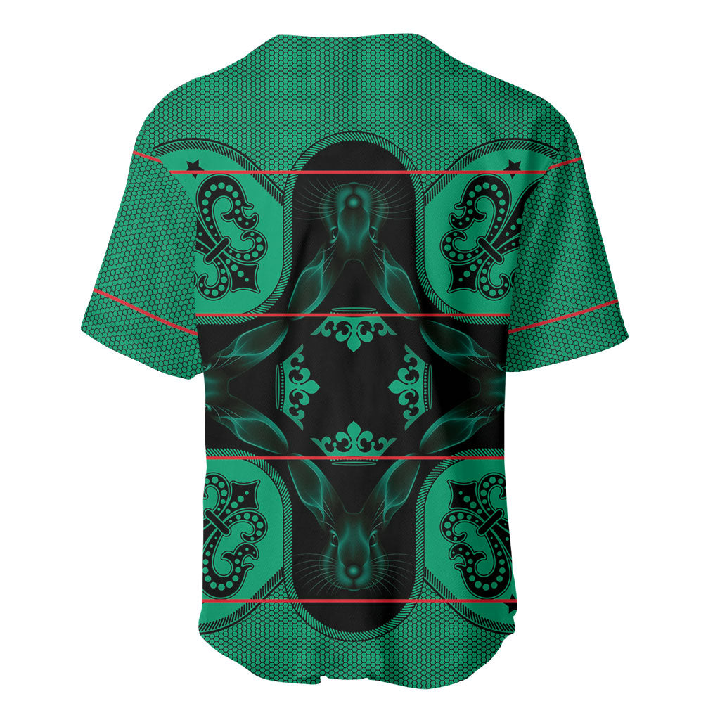 Bafokeng Rabbit Crown Palesa ea kharanium Baseball Jersey Green Seanamarena Basotho Blanket Inspired