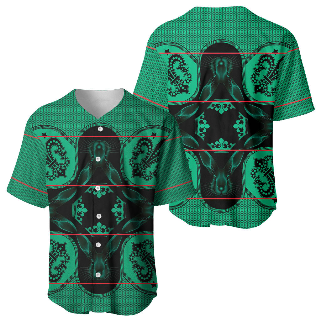 Bafokeng Rabbit Crown Palesa ea kharanium Baseball Jersey Green Seanamarena Basotho Blanket Inspired