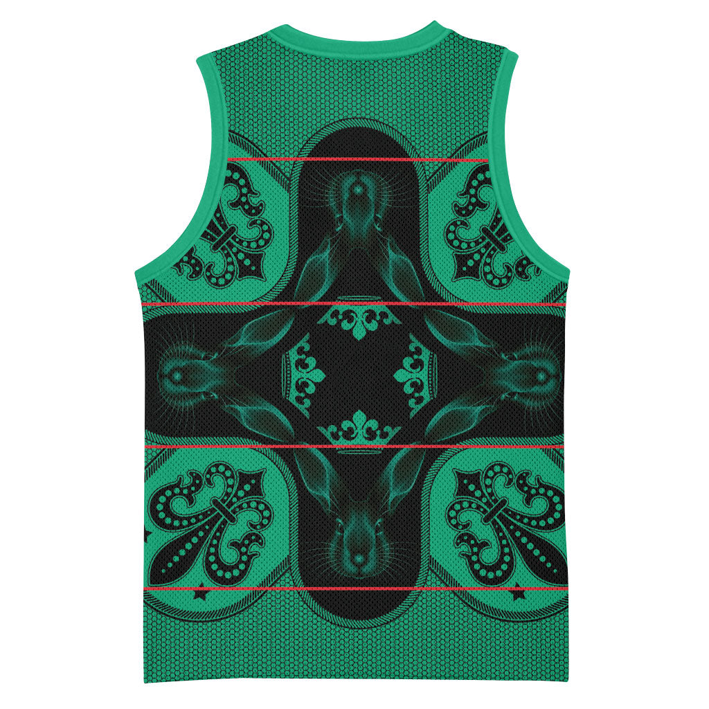 Bafokeng Rabbit Crown Palesa ea kharanium Basketball Jersey Green Seanamarena Basotho Blanket Inspired