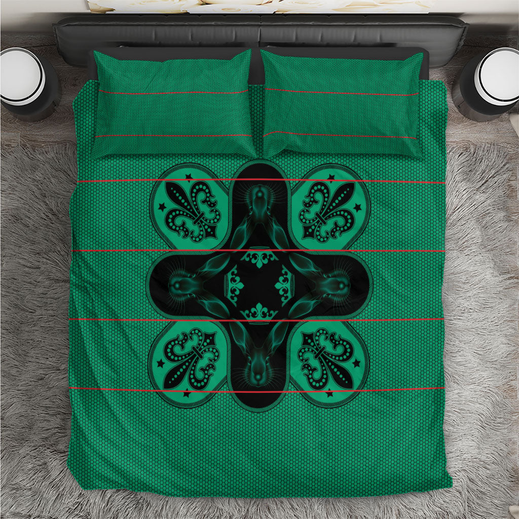 Bafokeng Rabbit Crown Palesa ea kharanium Bedding Set Green Seanamarena Basotho Blanket Inspired