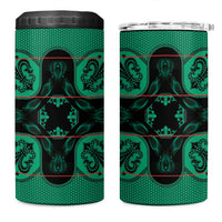 Bafokeng Rabbit Crown Palesa ea kharanium 4 in 1 Can Cooler Tumbler Green Seanamarena Basotho Blanket Inspired