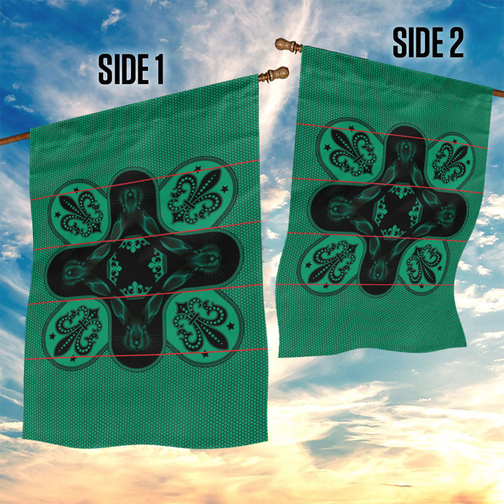 Bafokeng Rabbit Crown Palesa ea kharanium Garden Flag Green Seanamarena Basotho Blanket Inspired