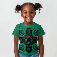 Bafokeng Rabbit Crown Palesa ea kharanium Kid T shirt Green Seanamarena Basotho Blanket Inspired