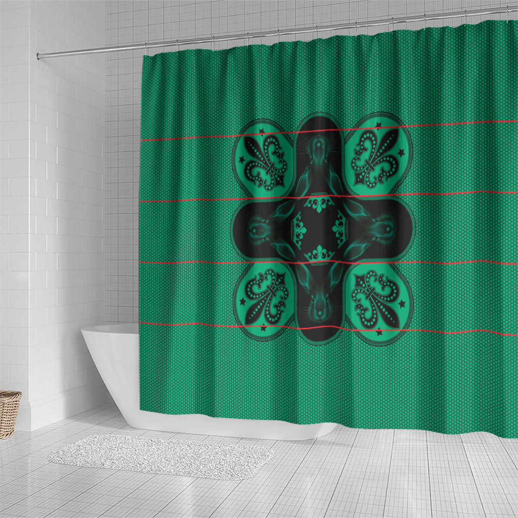 Bafokeng Rabbit Crown Palesa ea kharanium Shower Curtain Green Seanamarena Basotho Blanket Inspired