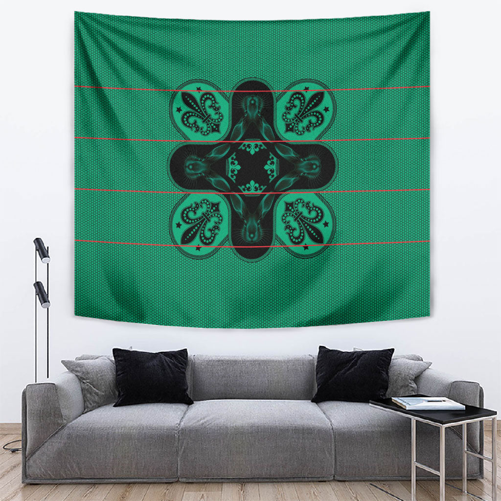 Bafokeng Rabbit Crown Palesa ea kharanium Tapestry Green Seanamarena Basotho Blanket Inspired