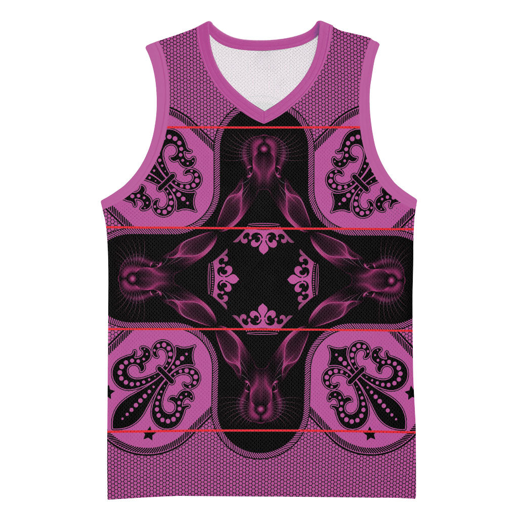 Bafokeng Rabbit Crown Palesa ea kharanium Basketball Jersey Pink Seanamarena Basotho Blanket Inspired