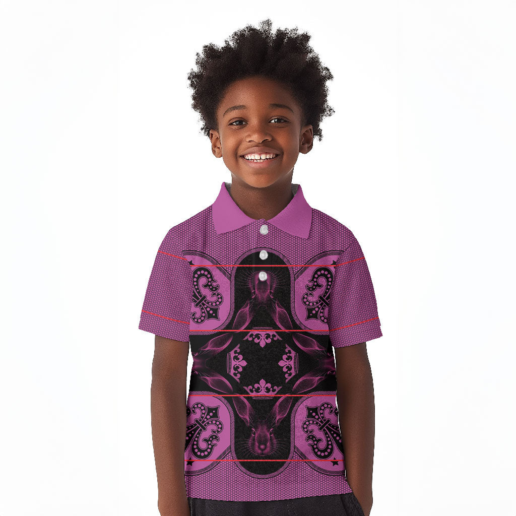 Bafokeng Rabbit Crown Palesa ea kharanium Kid Polo Shirt Pink Seanamarena Basotho Blanket Inspired
