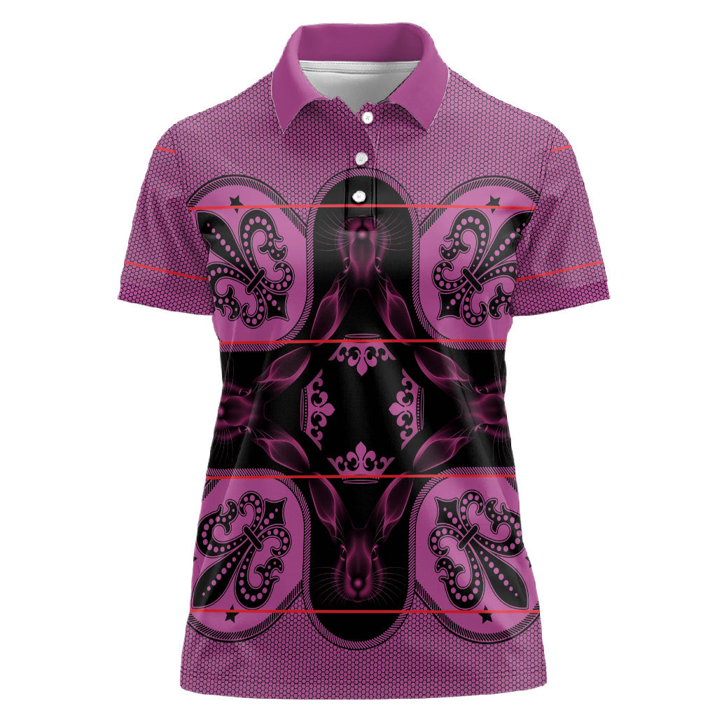 Bafokeng Rabbit Crown Palesa ea kharanium Women Polo Shirt Pink Seanamarena Basotho Blanket Inspired