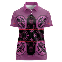 Bafokeng Rabbit Crown Palesa ea kharanium Women Polo Shirt Pink Seanamarena Basotho Blanket Inspired