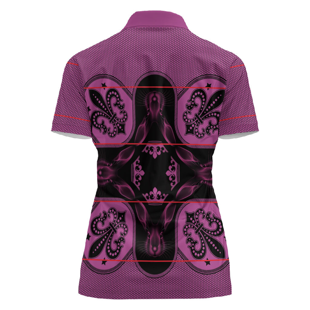 Bafokeng Rabbit Crown Palesa ea kharanium Women Polo Shirt Pink Seanamarena Basotho Blanket Inspired