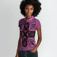 Bafokeng Rabbit Crown Palesa ea kharanium Women Polo Shirt Pink Seanamarena Basotho Blanket Inspired