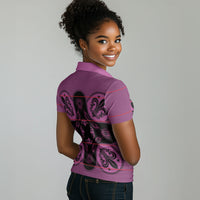 Bafokeng Rabbit Crown Palesa ea kharanium Women Polo Shirt Pink Seanamarena Basotho Blanket Inspired